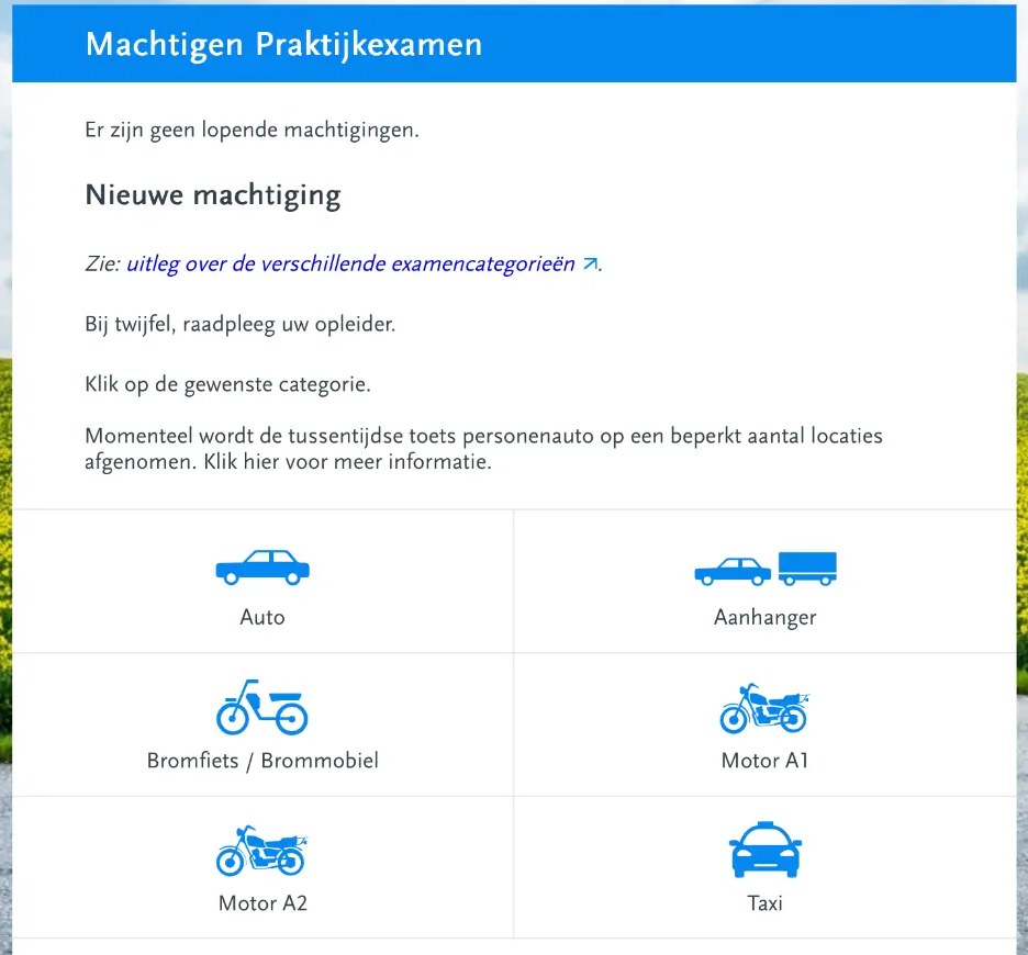 Schermafbeelding van cbr.nl: Selecteer de categorie Auto